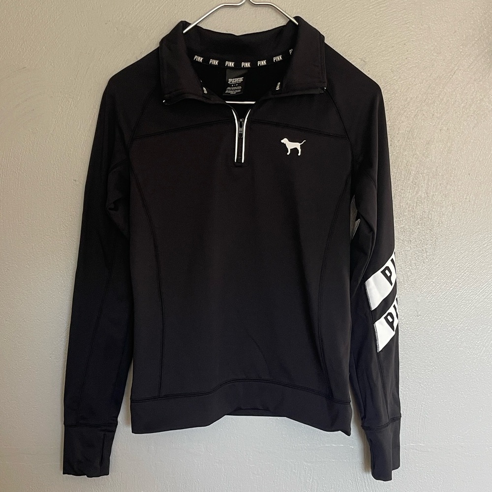 PINK Victoria's Secret Black Zip-Up Women's Sweater Size Small